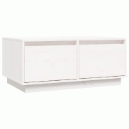 VidaXL Table basse Blanc 80x50x35 cm Bois massif de pin Modèle Polaris Premium - 814440