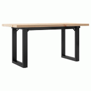 VidaXL Table basse cadre en O 90x40x45,5cm bois de pin massif et acier Modèle Atlas Line - 8721102674662