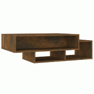 VidaXL Table basse Chêne fumé 105x55x32 cm Bois d'ingénierie Modèle Polaris Compact Plus - 815981