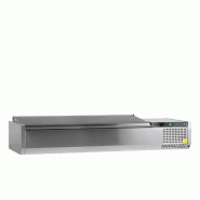Vitrine à ingredients gn1/4 avec couvercle inox réfrigérée - PVK33-200 S/S LID
