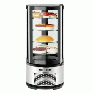 Vitrine réfrigérée à gâteaux 100L - pâtissière cylindrique - 4 étagères tournantes Vitrine réfrigérée à gâteaux 100L - pâtissière cylindrique - 4 étagères tournantes