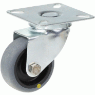 Roulette pivotante de 50 mm avec caoutchouc thermoplastique gris conducteur d'électricité sur les pôles. Roulette pivotante de 50 mm avec caoutchouc thermoplastique gris conducteur d'électricité sur les pôles.