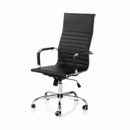 AQA Design Chaise pivotante JANA noir, en métal chromé et similicuir noir L.54,5 P.62 H.109,5/116 MP02852 - noir textile MP02852