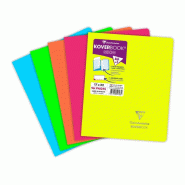 Clairefontaine Lot de 10 Cahier Kover Book Néon 17x22, 96p./48 feuilles 90 g/m² piquées, couv. Fluo assorties (5), ligné + marge - 3037929517231