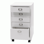 Décoshop26 - Armoire de bureau caisson à tiroirs en acier laminé à froid blanc 75 x 40 x 41 cm 5 tiroirs 04_0008269 - blanc 3000262514410 Décoshop26 - Armoire de bureau caisson à tiroirs en acier laminé à froid blanc 75 x 40 x 41 cm 5 tiroirs 04_0008269 - blanc 3000262514410