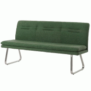 Décoshop26 - Banc de salle à manger banquette rembourrée avec dossier en tissu bouclé vert et acier inoxydable brossé 180 cm 04_0005855 - inox 30