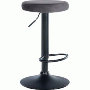 Décoshop26 - Tabouret de bar x1 design simple hauteur réglable revêtement en velours gris foncé pieds en métal noir 10_0005352 - gris 3000252598215 Décoshop26 - Tabouret de bar x1 design simple hauteur réglable revêtement en velours gris foncé pieds en métal noir 10_0005352 - gris 3000252598215