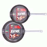 Ensemble de 2 poêles à sauter Mamù, antiadhésives, en aluminium, résistantes aux rayures, sans PFOA, avec long manche en fer, Ø 34/38 cm - alumi_0