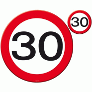 Folat 30. Panneau de signalisation d'anniversaire 4 sets de table et dessous de verre - 05279 Folat 30. Panneau de signalisation d'anniversaire 4 sets de table et dessous de verre - 05279