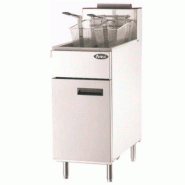 Friteuse à gaz sur coffre - 2 paniers de 5 ou 8 litres - Acier inox AISI 430 - Thermostat de 90 à 205°C Friteuse à gaz sur coffre - 2 paniers de 5 ou 8 litres - Acier inox AISI 430 - Thermostat de 90 à 205°C