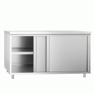 Meuble bas inox 2000x800 mm PREMIUM - GOLDINOX - gris inox 3701770813766