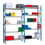 Rayonnage avec tablettes galvanisées pour le stockage de produits de faible densité - PROFILPLUS Rayonnage avec tablettes galvanisées pour le stockage de produits de faible densité - PROFILPLUS