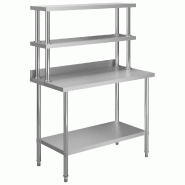 VidaXL Table de travail de cuisine avec étagère 120x60x150 cm Inox - 3054471