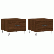 VidaXL Tables basses 2 pcs chêne marron 50x50x40 cm bois d'ingénierie Modèle Aero Panorama Design - 829395