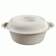 Cocotte 1700ml pulpe de canne laminée avec couvercle - par 20
