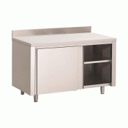 Gastro-Inox Armoire de travail avec 2 portes et rebord inox 2000x700x850mm - inox 7445908413485