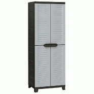 Helloshop26 - Armoire de rangement compacte 65 x 45 x 181 cm avec étagères réglables design moderne en plastique gris 02_0046950 - gris 3000234515407
