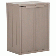 Helloshop26 - Armoire de rangement jardin 65 x 45 x 88 cm 2 étagères aspect bois moderne en PP marron 02_0046123 - marron Bois massif 3000234056535