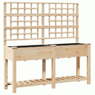 Helloshop26 - Cache-pot de jardin rectangulaire design minimaliste 161 x 46 x 152,5 cm en bois de sapin massif beige 02_0058844 - beige Bois massif 30