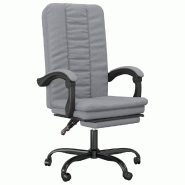 Helloshop26 - Chaise fauteuil siège pivotante de inclinable de bureau informatique étude clair tissu gris 02_0024235 - gris métal 3000215325919
