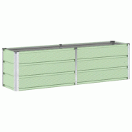 Helloshop26 - Jardinière moderne design minimaliste 160 x 40 x 45 cm usage intérieur extérieur en acier vert 02_0059260 - vert acier 3000241028976