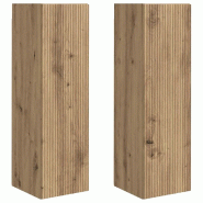 Helloshop26 - Meuble TV mural moderne fonctionnel avec rangements discrets 30 x 31 x 100 cm en bois d'ingénierie chêne artisan 02_0055002 - Bois mas