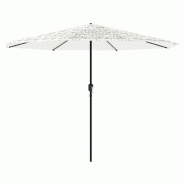 Helloshop26 - Parasol de jardin en polyester 324 x 324 x 247 cm protection contre le soleil et la pluie en acier blanc 02_0056407 - blanc acier 300023
