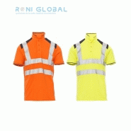 Polo haute visibilité manches courtes homme en polyester - GUARD+ PAYPER - bicolore avec bandes réfléchissantes_0