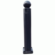 Poteau à mémoire de forme avec platine à fixer coloris noir tête boule hauteur 1000mm diamètre 80mm