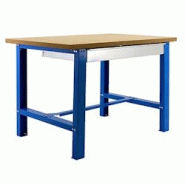 PROREGAL Établi BUFFALO WOOD avec tiroir | HxLxP 87x120x75cm | Capacité de charge 600kg | Bleu - bleu métal RS45-07 PROREGAL Établi BUFFALO WOOD avec tiroir | HxLxP 87x120x75cm | Capacité de charge 600kg | Bleu - bleu métal RS45-07