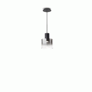 Suspension en verre fumé/miroir, série 6664, plafonnier design moderne, douille GU10, puissance max. 35 W, diamètre 20 cm, hauteur réglable - Pere