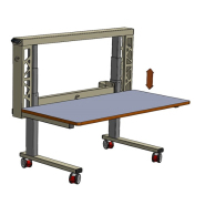 Table de travail ergonomique et réglable en hauteur, avec plateau surbaissé