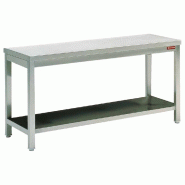 Table de travail inox avec tablette inférieure profondeur 700 mm ga... - PTL771/KD