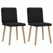 VidaXL Chaises à manger lot de 2 noir tissu Modèle Vega Master Signature - 4101146