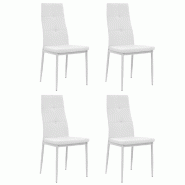 VidaXL Chaises à manger lot de 4 blanc similicuir Modèle Arvelion - 246190