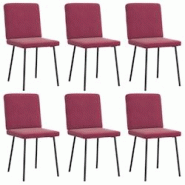 VidaXL Chaises à Manger Lot De 6 Rouge Bordeaux Velours - rouge 8721158570062 VidaXL Chaises à Manger Lot De 6 Rouge Bordeaux Velours - rouge 8721158570062