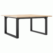 VidaXL Table basse cadre en O 80x80x45 cm bois de pin massif et acier Modèle Polaris Bistro - 8721102673993