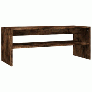 VidaXL Table basse Chêne fumé 100x40x40 cm Bois d'ingénierie Modèle Polaris Salle à manger - 815255