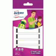 AVERY Lot de 30 24 étiquettes plastifiées blanches bordure grise, format 86 x 17 - gris 5014702029875