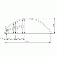 bâtiment semi-circulaire porté 10m hauteur de voûte 3,36m - Sa-10,5/41