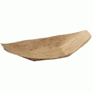Barquette bateau feuille de Bambou couleur naturelle 12x6x3cm - par 1000