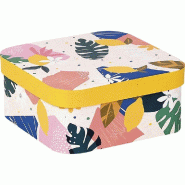 Boîte carton carré Jardin d'agrumes 19x19x9cm