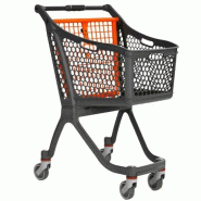 Chariot libre-service 75L - Poignée personnalisée - 4 roulettes pivotantes - Lot de 5