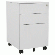 Décoshop26 - Caissons à tiroirs meuble de bureau sur roulettes 39 x 45 x 60 cm acier gris DEC024576 - gris acier 3000254780847