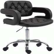 Décoshop26 - Chaise de bureau réglable en hauteur pivotante dossier et accoudoir synthétique noir BUR10421 - noir 3001484469601