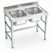 FRICOSMOS Evier avec support 2C 1400x700x850 mm. Dimensions de la cuve 600x500x300 mm. - inox 056026OST