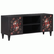 Helloshop26 - Armoire de rangement avec porte intérieure 105 x 33,5 x 46 cm en bois de manguier massif multicolore 02_0057852 - Bois massif 300024026