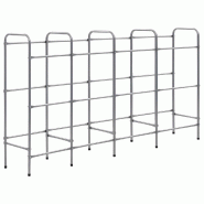 Helloshop26 - Étagère de rangement pour 12 caisses 190 x 33 x 116cm acier argenté 02_0000641 - 3000069691536