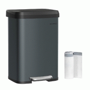 Helloshop26 - Poubelle de cuisine 50 litres poubelle à pédale en métal avec couvercle grande et haute gris 12_0007195 - 3000223937555 Helloshop26 - Poubelle de cuisine 50 litres poubelle à pédale en métal avec couvercle grande et haute gris 12_0007195 - 3000223937555