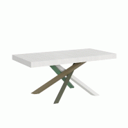Itamoby Table Extensible 200/304X90 Cm Volantis Frêne Blanc Pieds Multicolores 4/A - blanc VE200TAV4AALL-BF